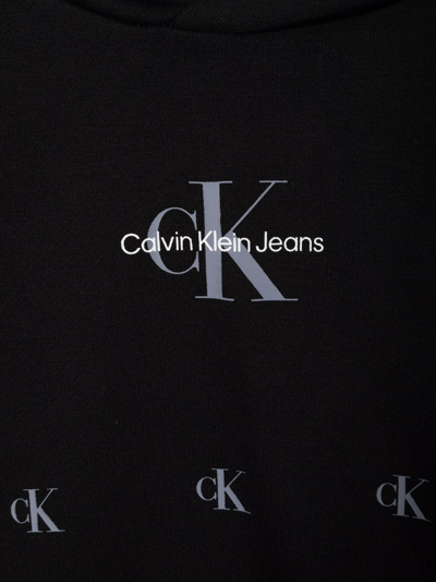 Shop Calvin Klein Logo-print Hoodie In Black