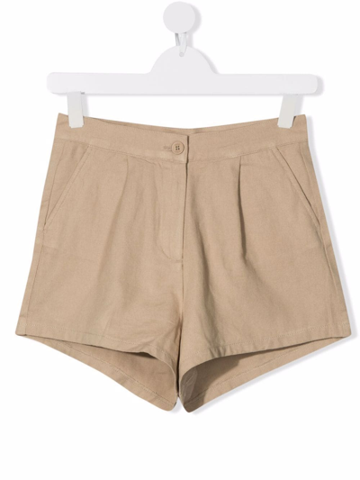 Shop Douuod Pleat-detail Shorts In Neutrals