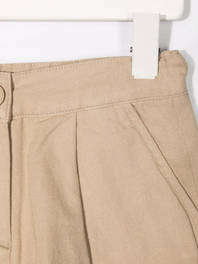 Douuod Logo-print Cotton Track Shorts In Neutrals