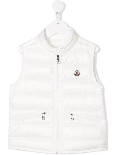 Shop Moncler Chest Logo-patch Gilet In White
