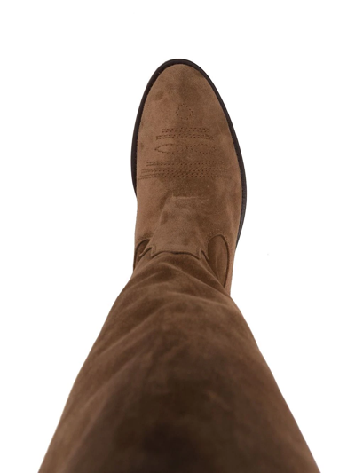 Shop Via Roma 15 Slip-on Suede Boots In Brown
