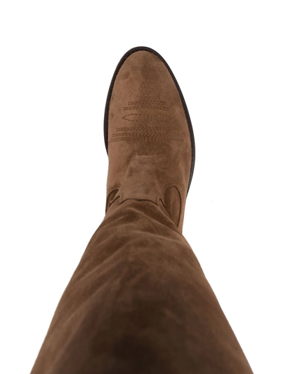 Via Roma 15 Almond Toe Camel-brown Leather Suede Boots In Brown