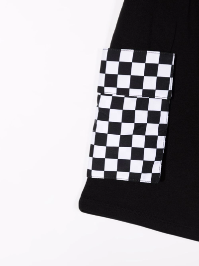 Shop Yporqué Check-print Pocket Track Shorts In Black