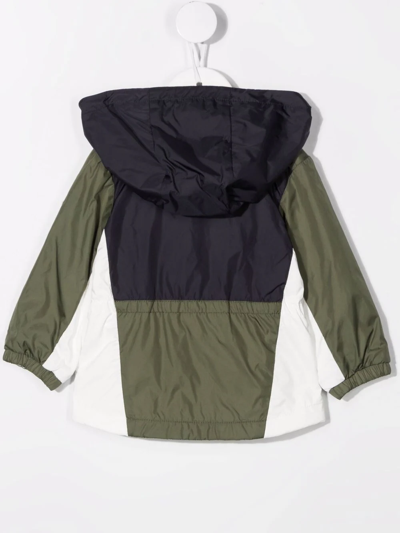 Moncler Colour-block Hooded Windbreaker In Blue