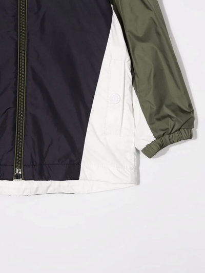 Moncler Colour-block Hooded Windbreaker In Blue