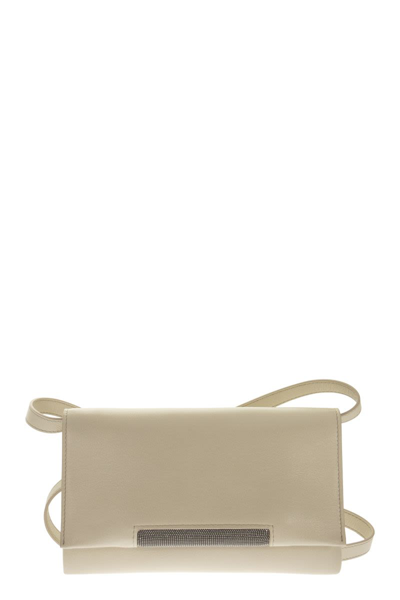 Shop Brunello Cucinelli Handbag With Jewel Detail In Rice