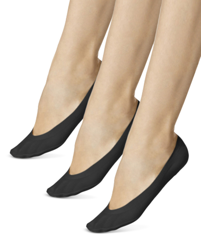 Shop Hue 3-pk. Perfect Edge Liner Socks In Black Pack