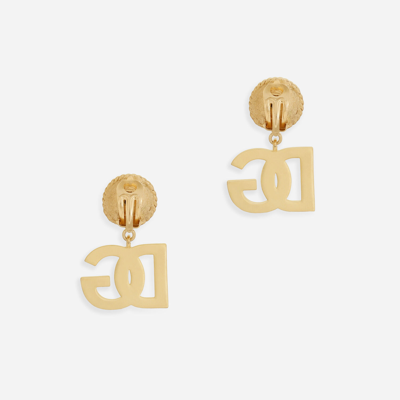 Dolce & Gabbana Earrings With Rhinestones And Dg Logo In Gold