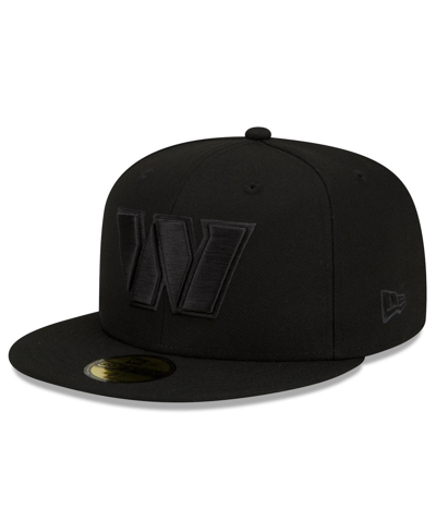 Shop New Era Men's  Washington Commanders Black On Black 59fifty Fitted Hat