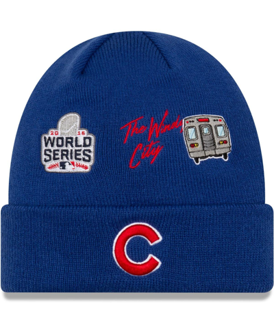Shop New Era Men's  Royal Chicago Cubs 2016 World Series City Transit Cuffed Knit Hat