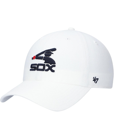 47 Brand Men's '47 White Chicago White Sox 1976 Logo Cooperstown Collection Clean Up Adjustable Hat In White