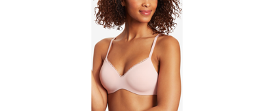 Maidenform Pure Comfort Embellished T-shirt Wireless Bra With Lift Dm7681  In Sheer Pale Pink