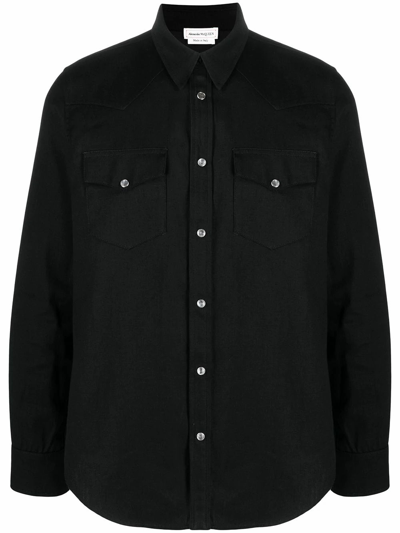 Shop Alexander Mcqueen Black Cotton Shirt