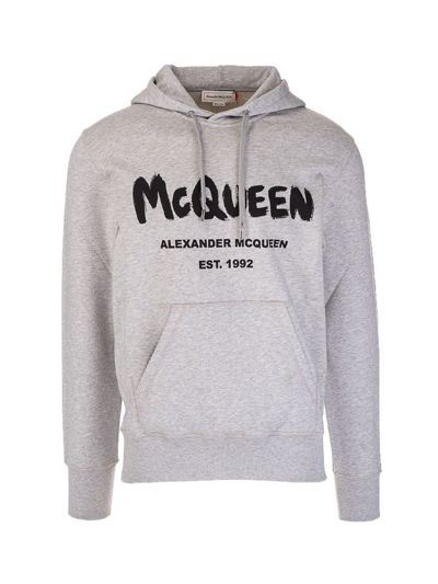 Shop Alexander Mcqueen Grey Cotton Sweatshirt