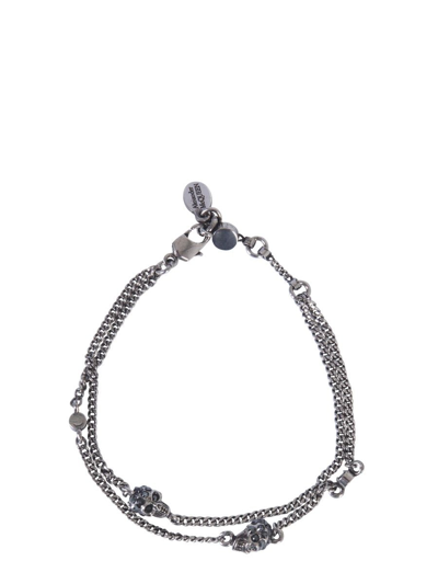 Shop Alexander Mcqueen Women's Grey Metal Bracelet
