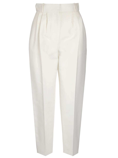 Shop Alexander Mcqueen Women's White Cotton Pants