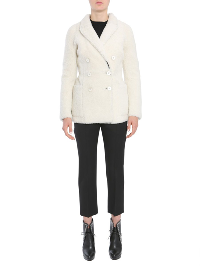 Shop Alexander Mcqueen Women's White Wool Coat