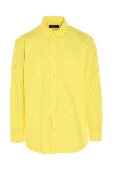Shop Balenciaga Yellow Shirt