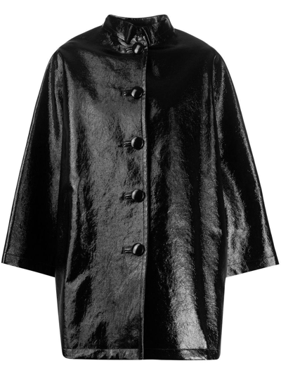 Shop Balenciaga Women's Black Cotton Coat