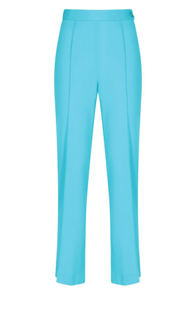 Shop Balenciaga Women's Blue Wool Pants