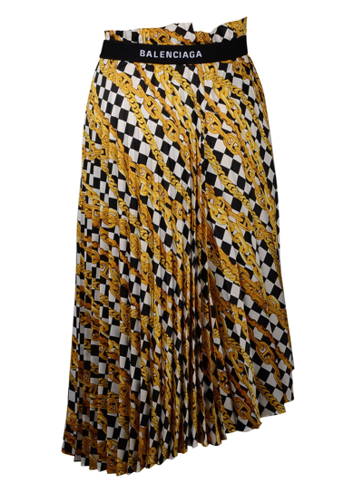 Shop Balenciaga Women's Gold Polyester Skirt