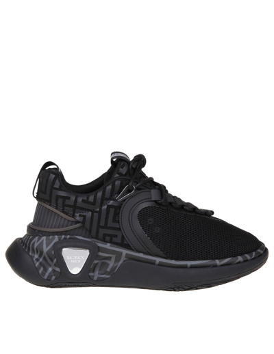 Shop Balmain Black Fabric Sneakers