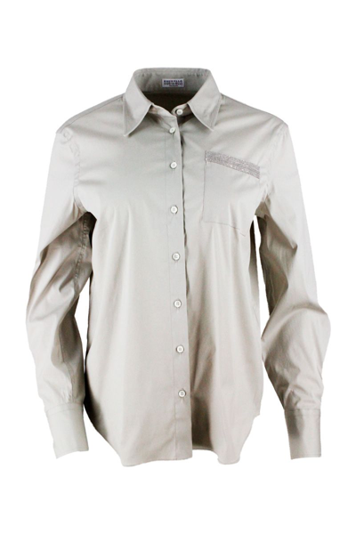 Shop Brunello Cucinelli Women's Beige Cotton Shirt