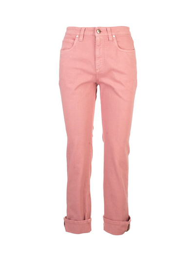 Shop Brunello Cucinelli Women's Pink Cotton Jeans