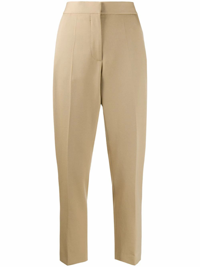 Shop Burberry Women's  Beige Wool Pants