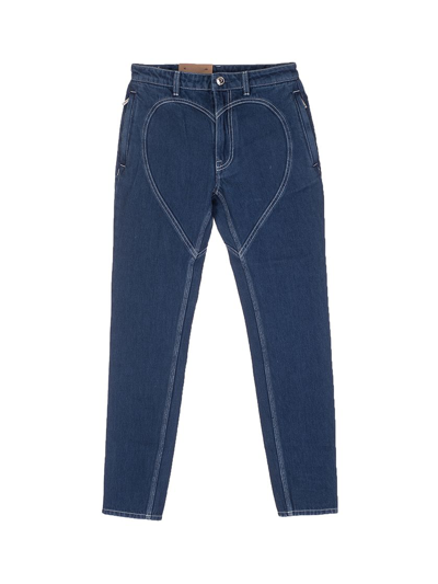 Shop Burberry Women's  Blue Cotton Jeans