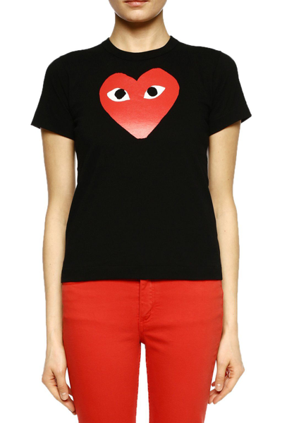 Shop Comme Des Garçons Women's Black Cotton T-shirt