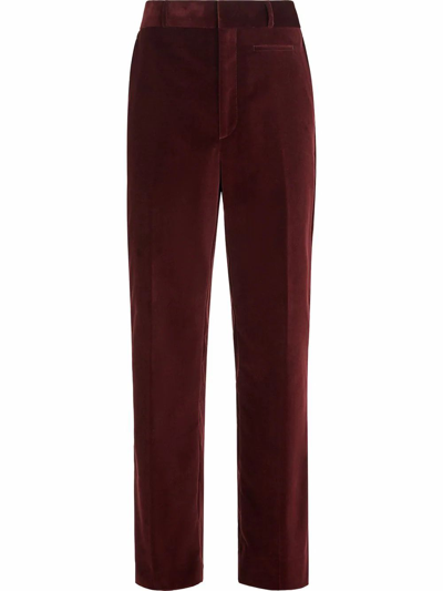 Shop Fendi Burgundy Cotton Pants