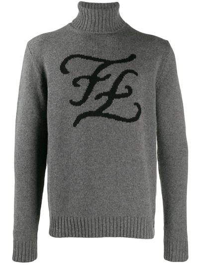 Shop Fendi Grey Wool Sweater