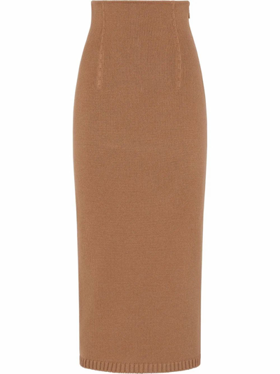 Shop Fendi Women's Beige Cashmere Skirt