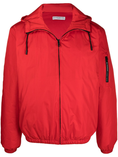 Shop Givenchy Red Polyester Outerwear Jacket