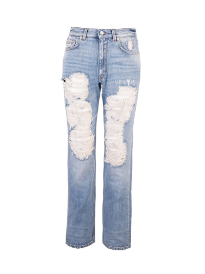 Shop Givenchy Women's Light Blue Cotton Jeans