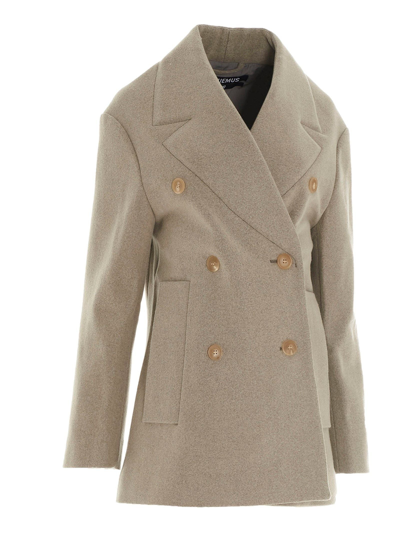 Shop Jacquemus Women's Beige Cashmere Coat