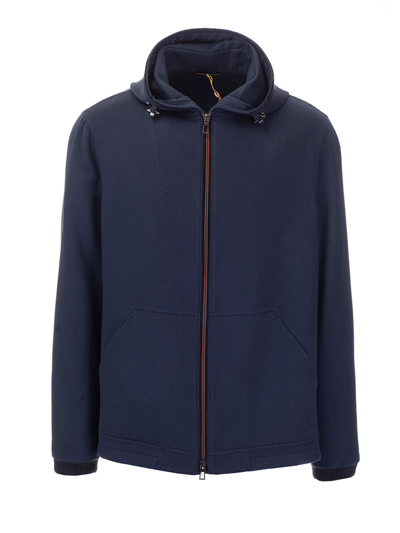 Shop Loro Piana Blue Cashmere Outerwear Jacket