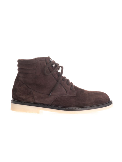 Shop Loro Piana Brown Suede Ankle Boots