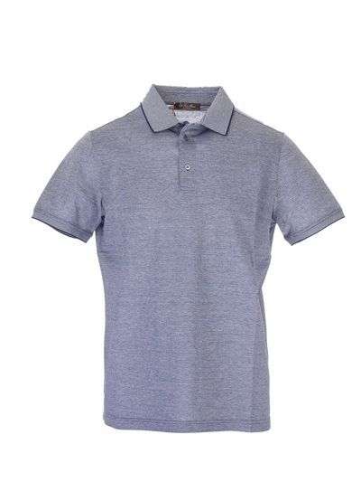 Shop Loro Piana Grey Cotton Polo Shirt