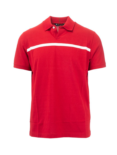 Shop Loro Piana Red Cotton Polo Shirt