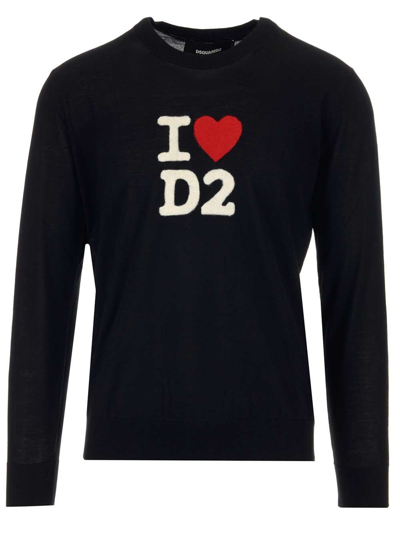 Shop Dsquared2 Black Wool Sweater