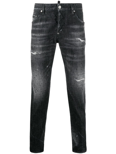 Shop Dsquared2 Grey Cotton Jeans
