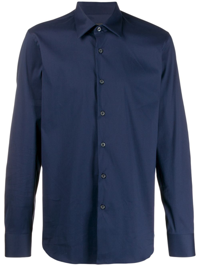 Shop Prada Blue Cotton Shirt