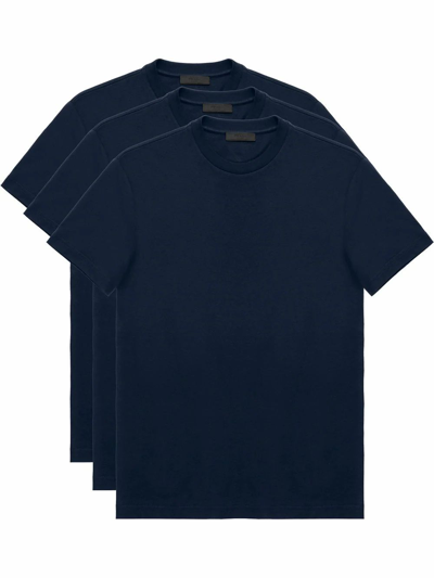 Shop Prada Blue Cotton T-shirt