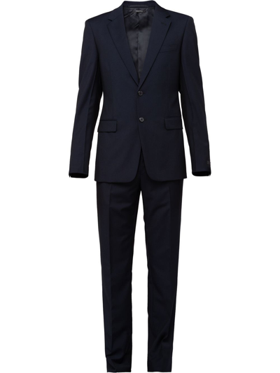 Shop Prada Blue Wool Suit