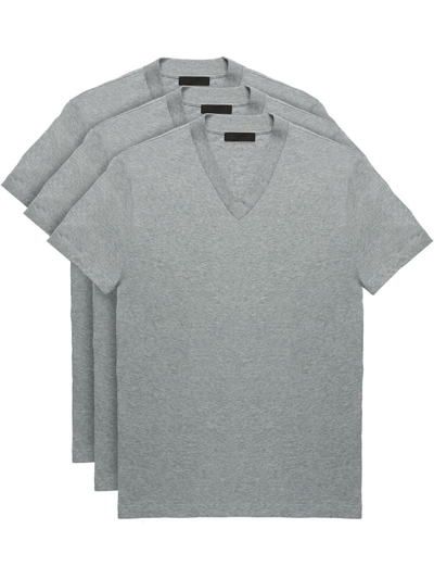 Shop Prada Grey Cotton T-shirt