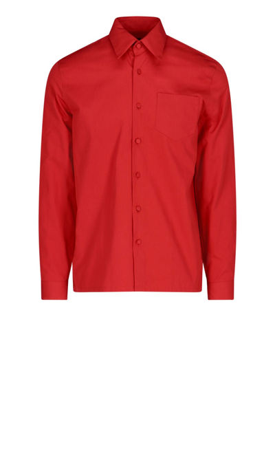 Shop Prada Red Cotton Shirt