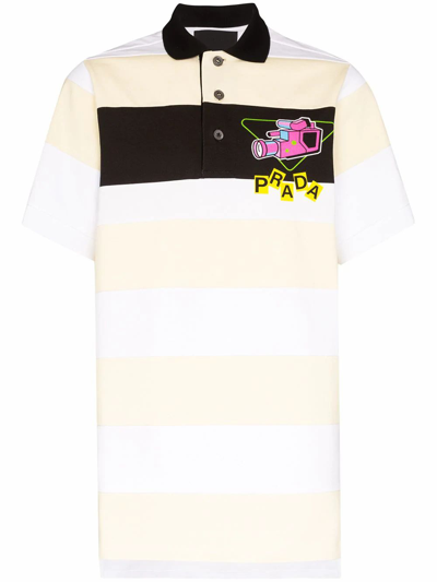 Shop Prada Yellow Cotton Polo Shirt