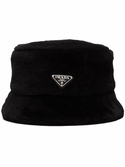 Shop Prada Women's Black Leather Hat